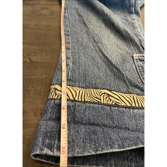 Jalate Vintage 90's Capri Crop Jeans Zebra Print Trim - Sz 7/8 Juniors - Picture 9 of 13